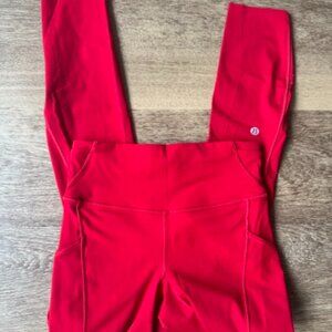 Fast and Free High-Rise Tight 25" 5 Pocket in Dark Red